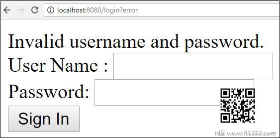 無效的用戶名密碼